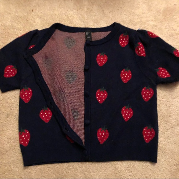 NWOT Strawberry Cardigan - Picture 3 of 4